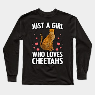 Just A Girl Who Loves Cheetahs African Savanna Zookeeper Long Sleeve T-Shirt